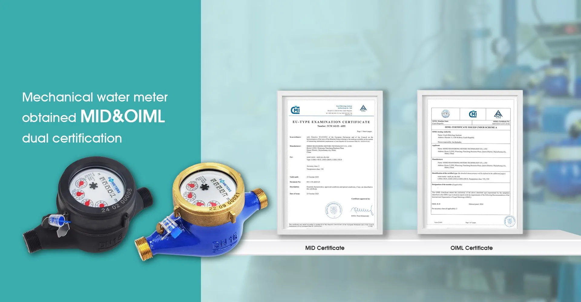 Multi jet water meter with MID OIML